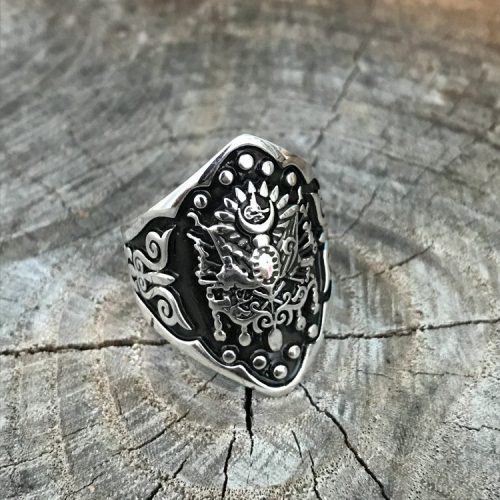 925 Ayar Gümüş Osmanlı Devlet Armalı  Zihgir Yüzük