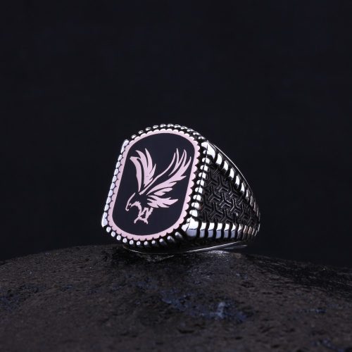 Pençe Motifli Kartal İşlemeli Gümüş Erkek Yüzük