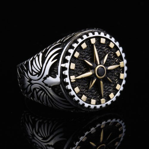 925-ayar-gumus-kartal-motifli-pusula-erkek-yuzuk