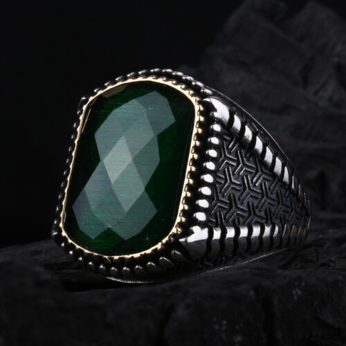 925-ayar-gumus-pence-motifli-yesil-faset-tasli-erkek-yuzuk-1