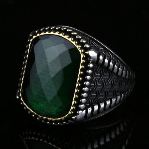 925-ayar-gumus-pence-motifli-yesil-faset-tasli-erkek-yuzuk-3