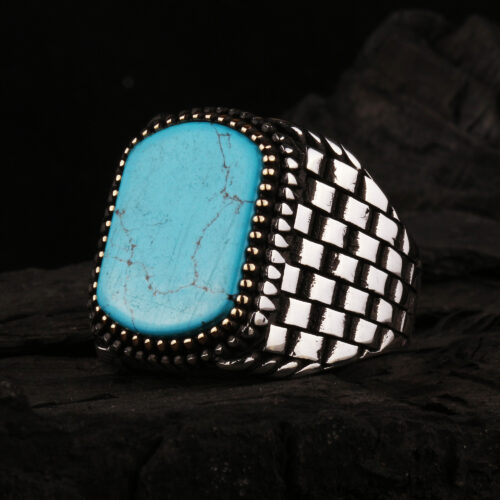 925-ayar-zincir-motifli-firuze-tasli-erkek-gumus-yuzuk-5