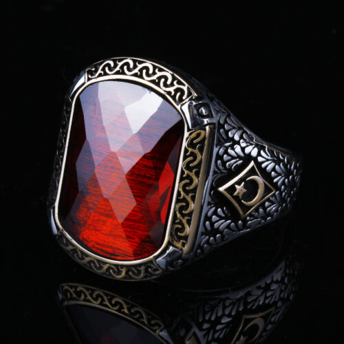 ay-yildiz-motifli-kirmizi-faset-tasli-erkek-gumus-yuzuk-2